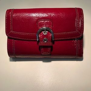 Coach Red Patent Leather Wallet